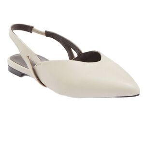 NWT Seychelles “good girl” leather sling back flat in ivory size 6